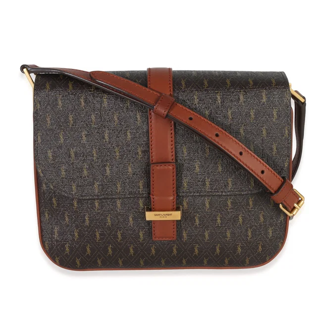 Saint Laurent Brown Canvas Le Monogramme Small Sac Besace Shoulder Bag in Brown Canvas from Luxury Promise