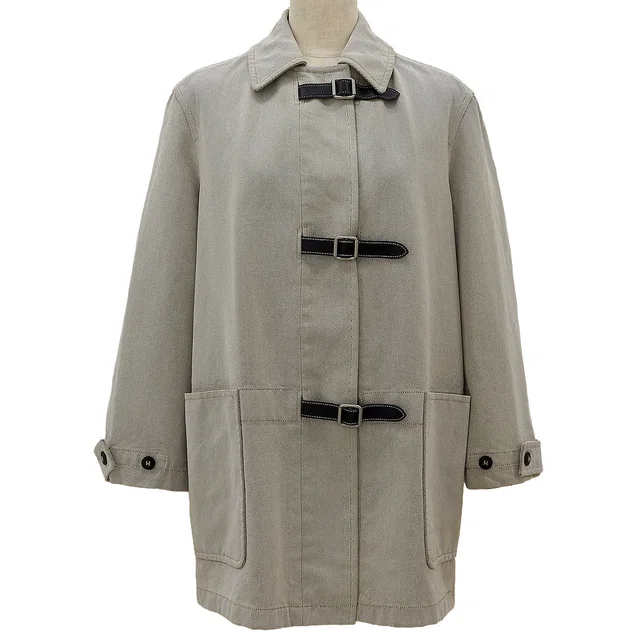 Hermès Apibel Coat #34 Greige in Taupe from VINTAGE QOO TOKYO