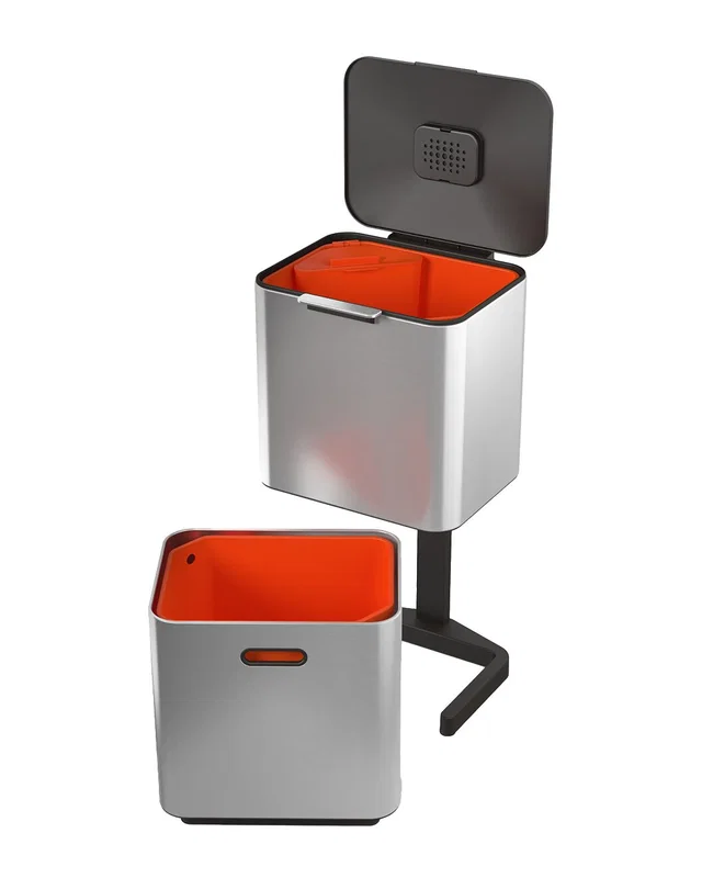 Joseph Joseph Totem Max Stainless Steel 60L Dual Waste & Recycling Bin, image 1 of 1 from Rue La La