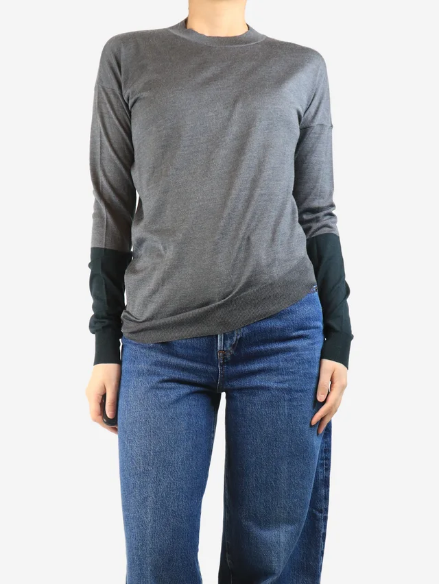 Stella McCartney Grey wool-blend sweater - size UK 8 in Grey Wool from Sign of the Times