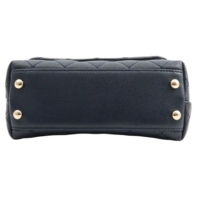 Chanel Circa 2021 Caviar Skin CC Turnlock 2-way Bag Navy in Navy Caviar leather from VINTAGE QOO TOKYO, photo 2 of 2