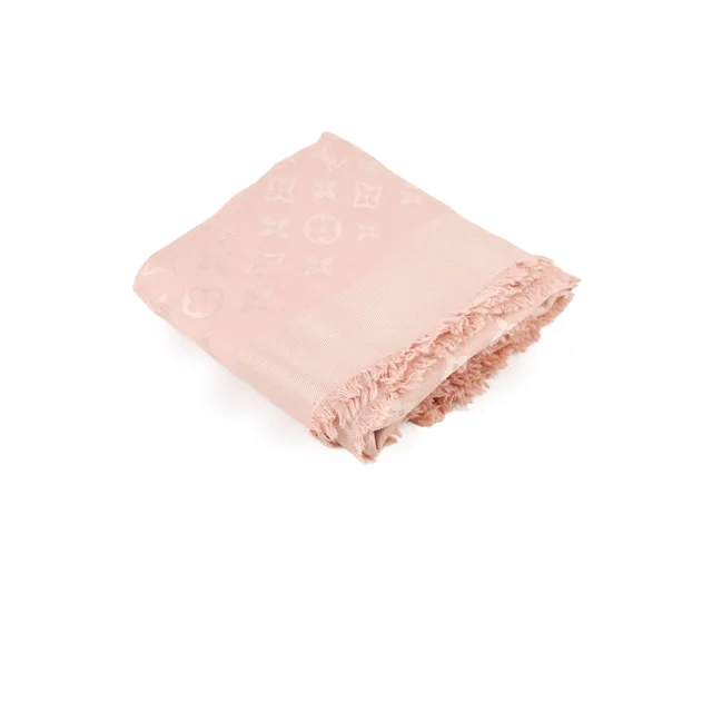 Louis Vuitton Wool Silk Shawl in Pink Silk from The Purse Affair