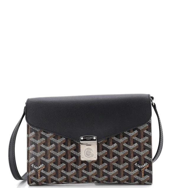 Goyard Chypre Wallet On Strap Coated Canvas With Leather in black Coated canvas from Poshmark