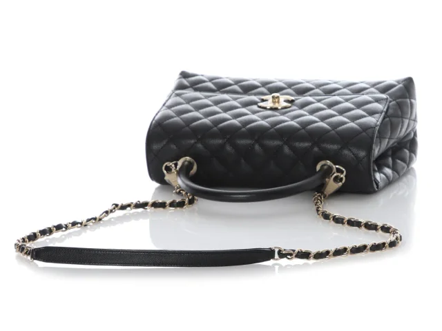 Chanel Small Black Quilted Caviar Coco Handle in Black Caviar leather from Ann's Fabulous Finds, photo 8 of 10