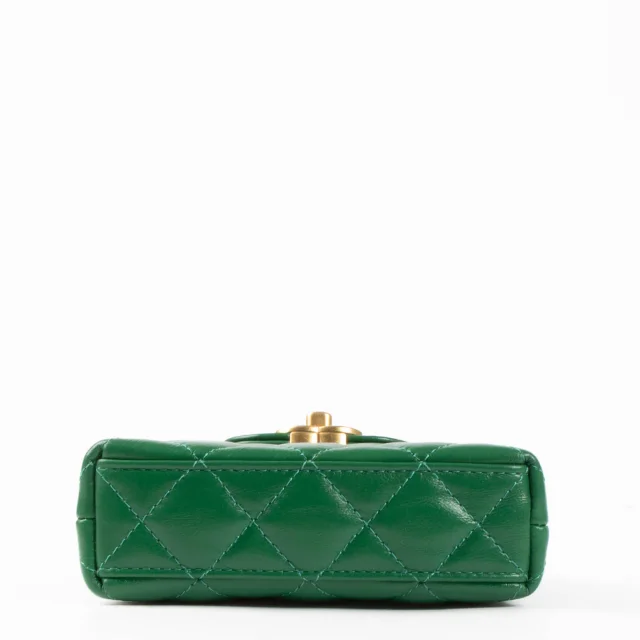 Chanel Green Shiny Calfskin Nano Kelly Micro Shopping Bag in Green Calfskin from Labellov, photo 5 of 6
