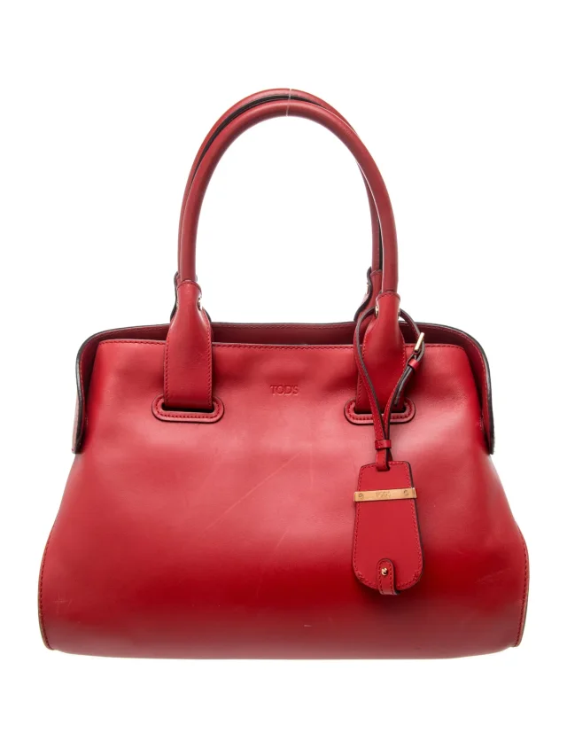 Tod's Leather Top Handle Bag in pink Leather from The RealReal