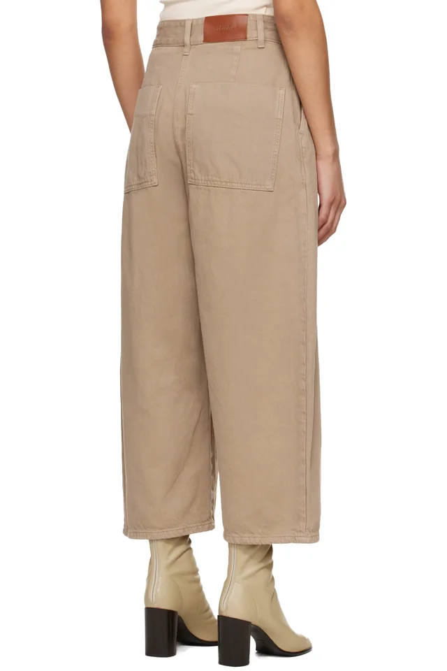 Studio Nicholson Taupe Chalco Denim Jeans, photo 3 of 4 from SSENSE