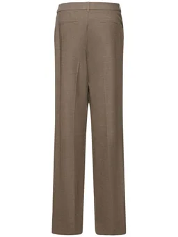 Peter Do Wide-leg trousers with pleats in 53% Polyester, 43% Virgin Wool, 4% Elastane, photo 9 of 9 from LUISAVIAROMA