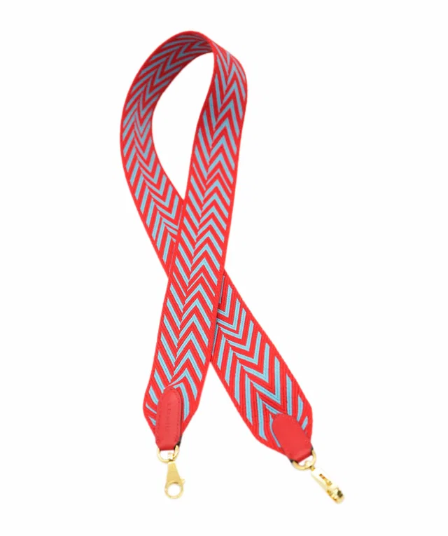 Hermès Canvas Guitar Strap - Red/Blue in Red Canvas from Luxury Promise