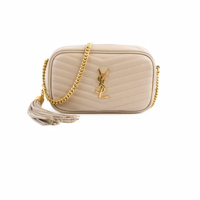 Saint Laurent Mini Lou Bag Beige in Beige Leather from The Purse Affair