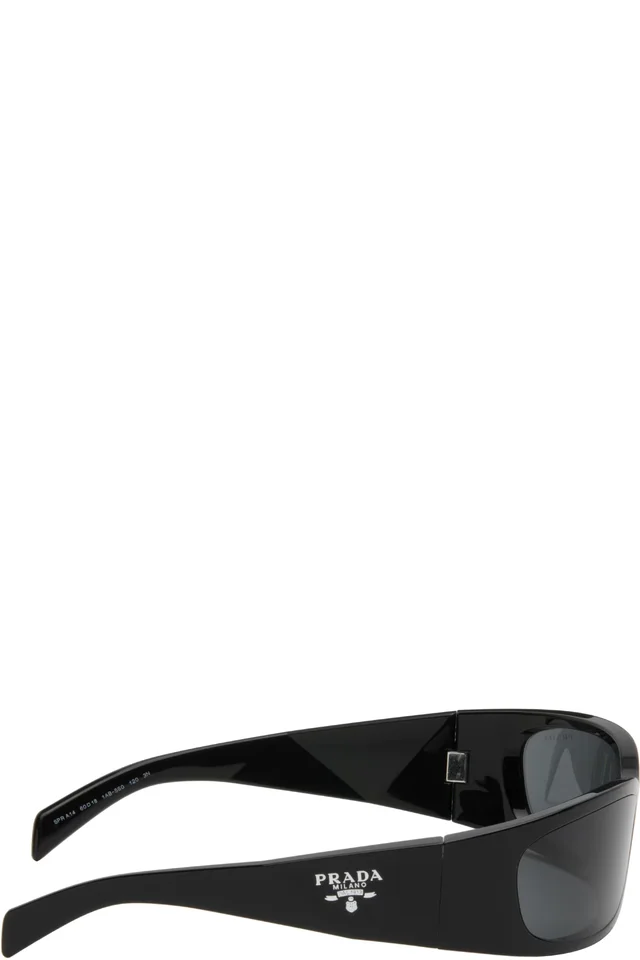 Prada Eyewear Black 'Prada Symbole' Sunglasses, photo 2 of 4 from SSENSE