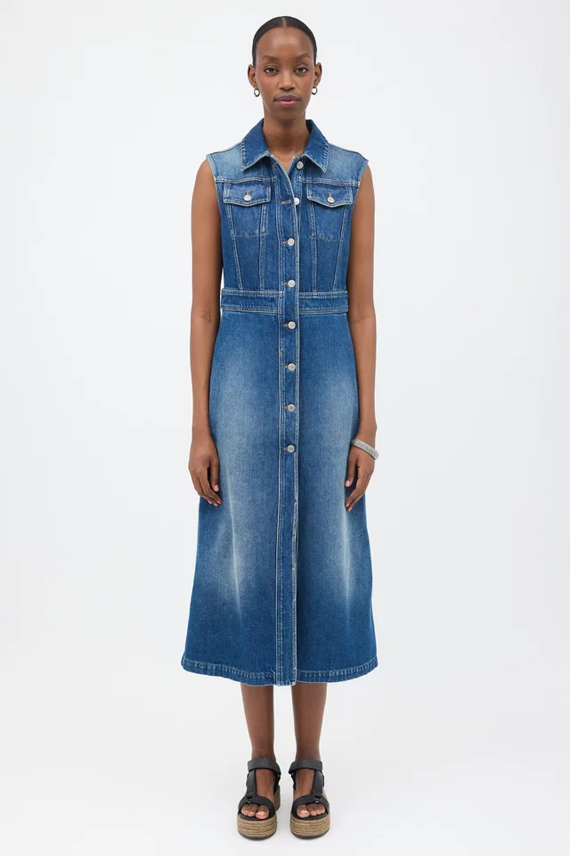 Dior Denim Sleeveless Dress in Denim from VSP Consignment