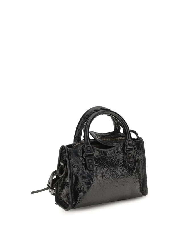 Balenciaga Le City Nano Top Handle Bag — Black Lambskin in Black Lambskin from HEWI