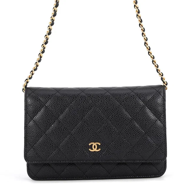 Chanel Classic Matelasse Chain Wallet BlackAP0250 Caviar Leather in Caviar leather from GALLERY RARE
