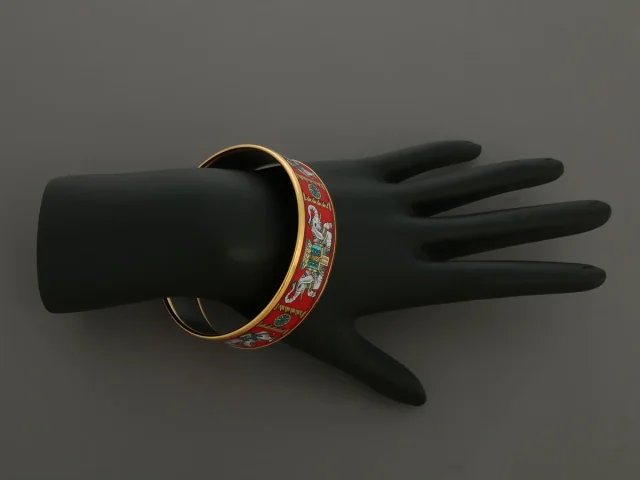 Hermès Wide Torana Elephant Enamel Bangle from Ann's Fabulous Finds, photo 5 of 5