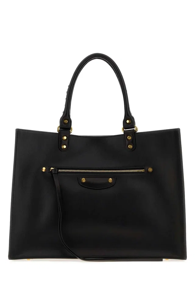 Balenciaga Le City Sleek Tote Bag — Black in Black Lambskin from HEWI