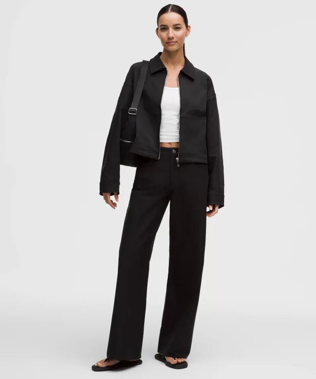 lululemon Twill Collared Jacket in Black, photo 2 of 7 from lululemon