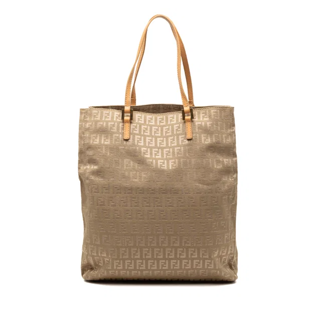 Brown Fendi Zucchino Canvas Tote in Brown Canvas from Designer Revival
