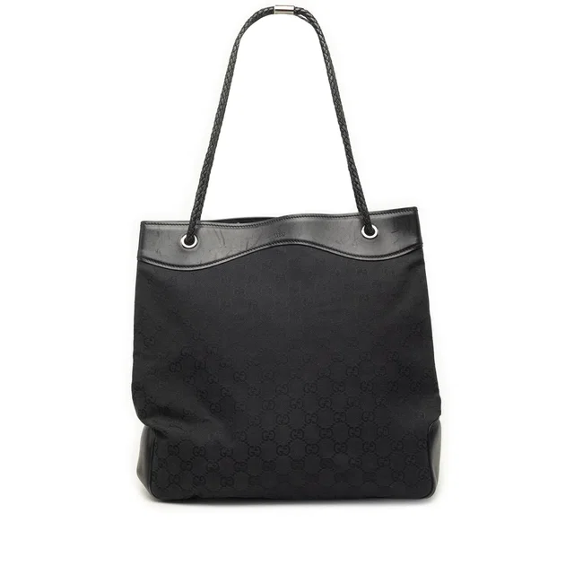 Black Gucci GG Canvas Gifford Tote in Black Canvas from Designer Revival