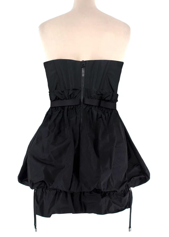 Dior Black Corset Bubble Hem Silk Mini Dress in Black Silk from HEWI