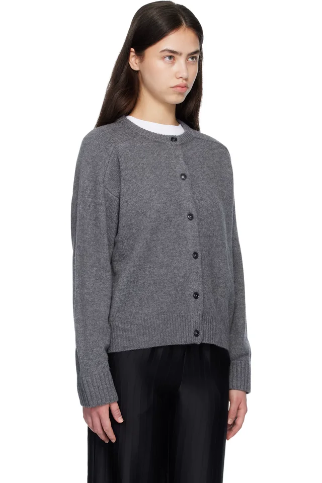 Loulou de Saison Gray AIDAR LDS Wool Cashmere Cardigan, photo 2 of 4 from SSENSE