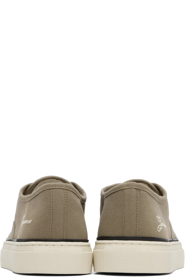 JACQUEMUS Khaki 'The Féfé' Sneakers, photo 2 of 5 from SSENSE