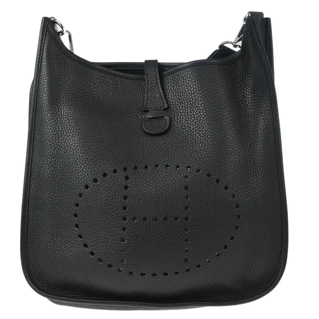 Hermès 2017 Black Taurillon Clemence Evelyne 3 29 PM Shoulder Bag in Black Clemence leather from AMORE Vintage Tokyo