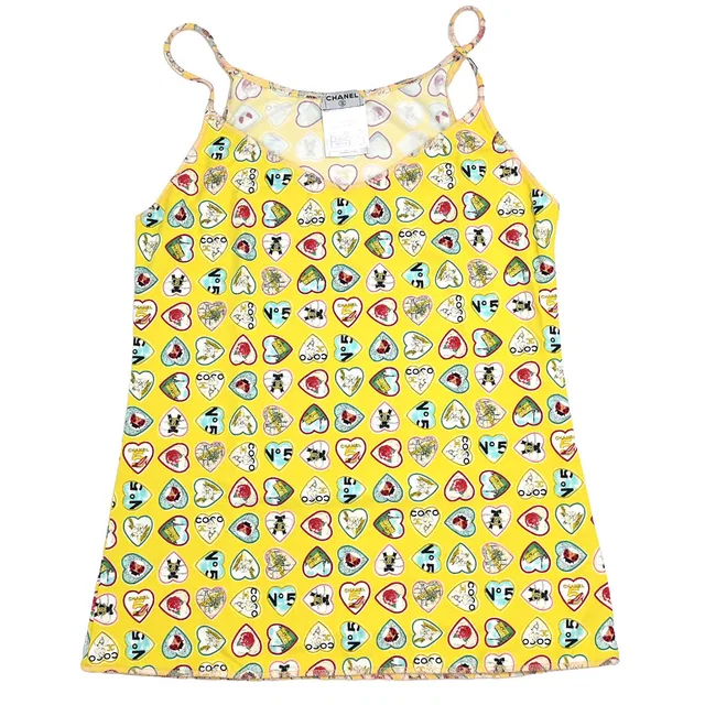 Chanel 2006 Valentine Camisole Top Yellow #36 in Yellow Nylon from AMORE Vintage Tokyo