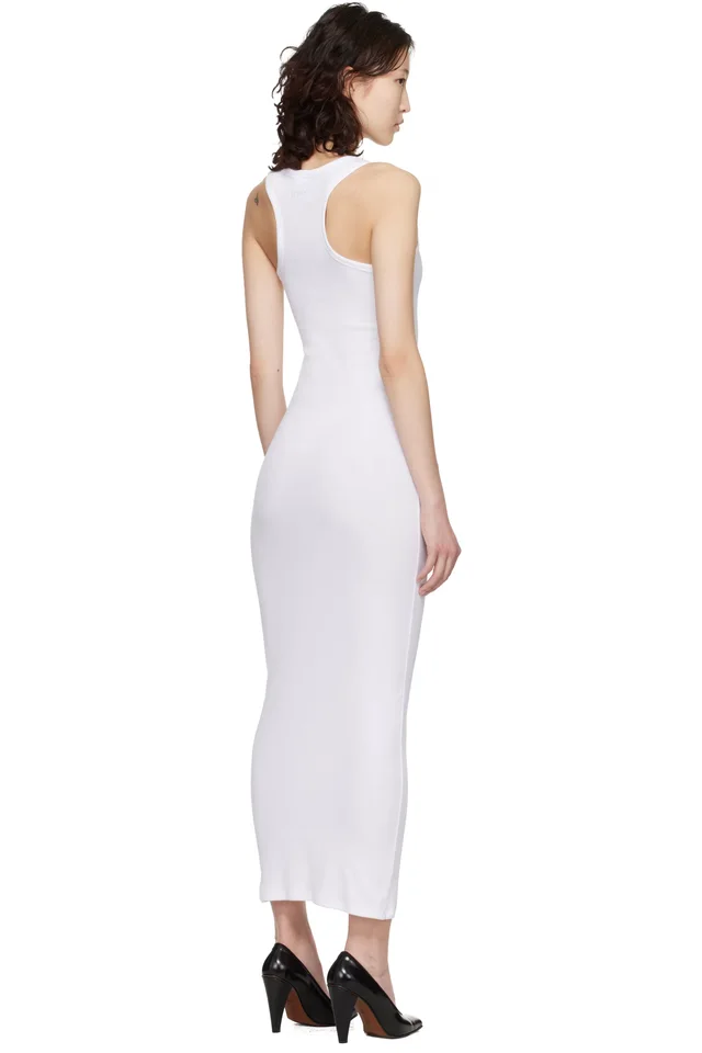 VETEMENTS White Cross Logo Tank Top Midi Dress, photo 3 of 4 from SSENSE