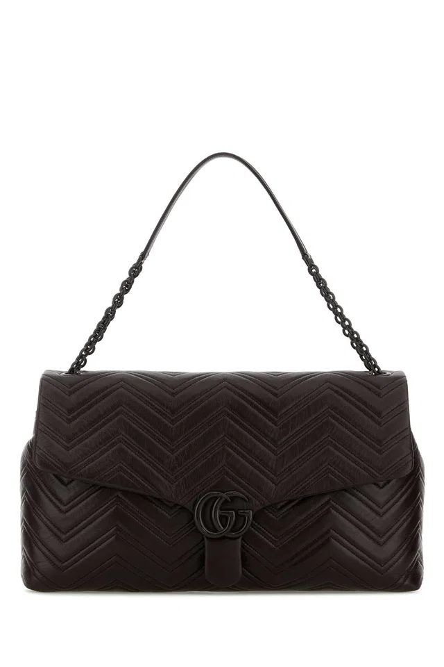 Gucci Marmont Shoulder Bag — Black Calf Skinvarnishplexiglass in Black Calfskin from HEWI