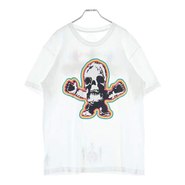 Chrome Hearts Foti Rainbow Scroll Logo Tee Harristita Crew Neck T-Shirt White in White from The Reluxe