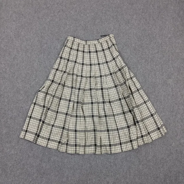 Comme des Garçons Vintage Japanese Plaid Midi Skirt E4a17 in gray Denim from Grailed