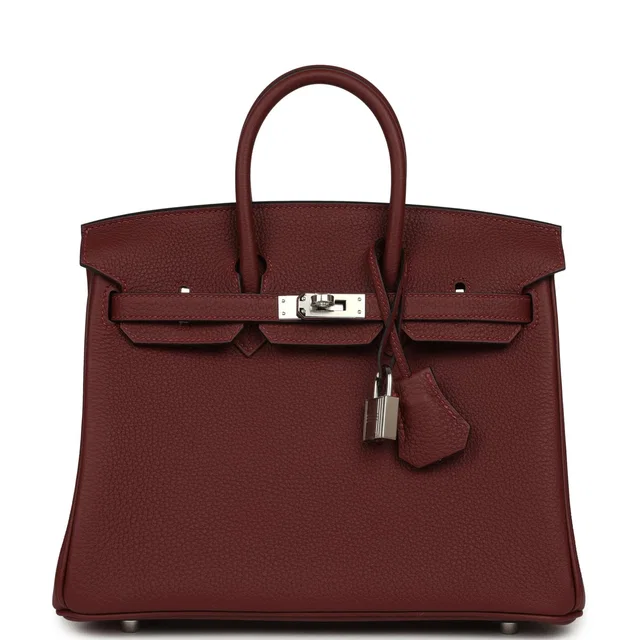 Hermès Birkin 25 Rouge H Togo Palladium Hardware in Burgundy Togo leather from Madison Avenue Couture