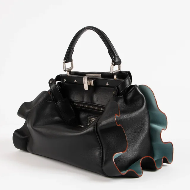 Fendi Ruched Mini Peekaboo Bag in Black from Labellov, photo 4 of 8