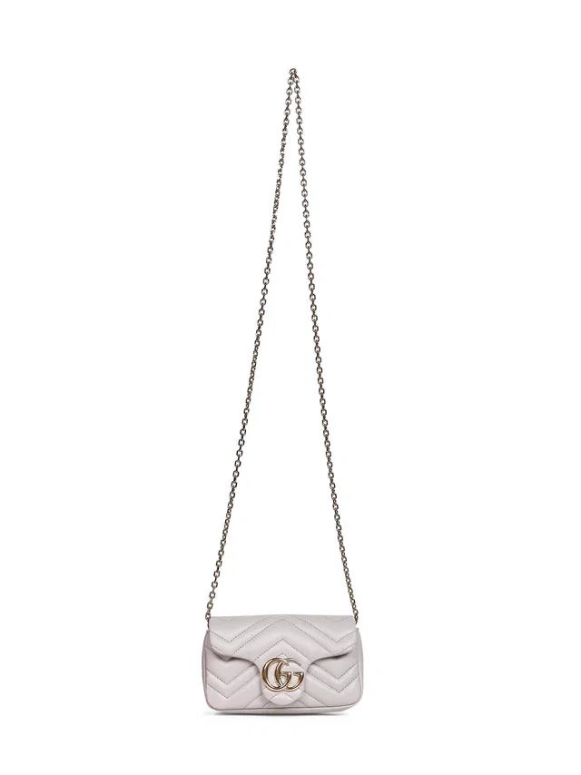 Gucci Gg Marmont Shoulder Bag — Gray Lambskin in Grey Lambskin from HEWI