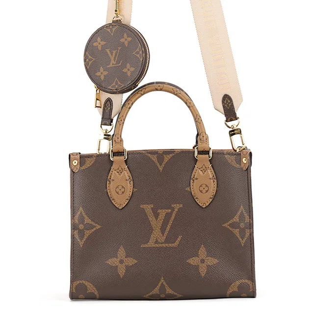 Louis Vuitton Onthego RedM46373 Monogram Reverse Canvas Monogram Giant Size PM in Canvas from GALLERY RARE