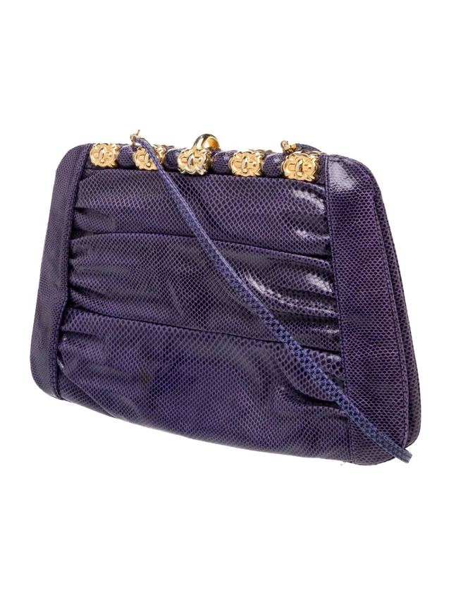 Judith Leiber Snakeskin Evening Bag Vintage in purple from The RealReal, photo 3 of 6