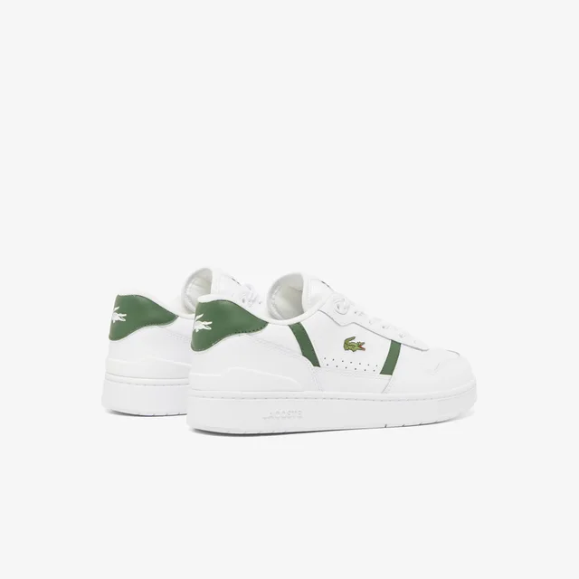 Lacoste Men's T-Clip Set Leather Sneakers in WHITE/DARK GREEN, photo 3 of 4 from Lacoste