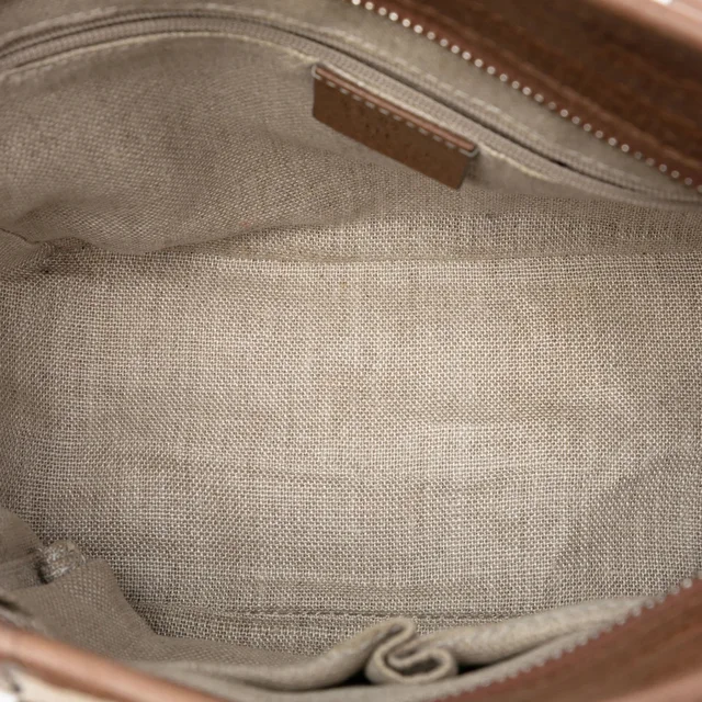 Brown Gucci Small GG Canvas Bree Satchel in Brown Canvas from Designer Revival, photo 2 of 2