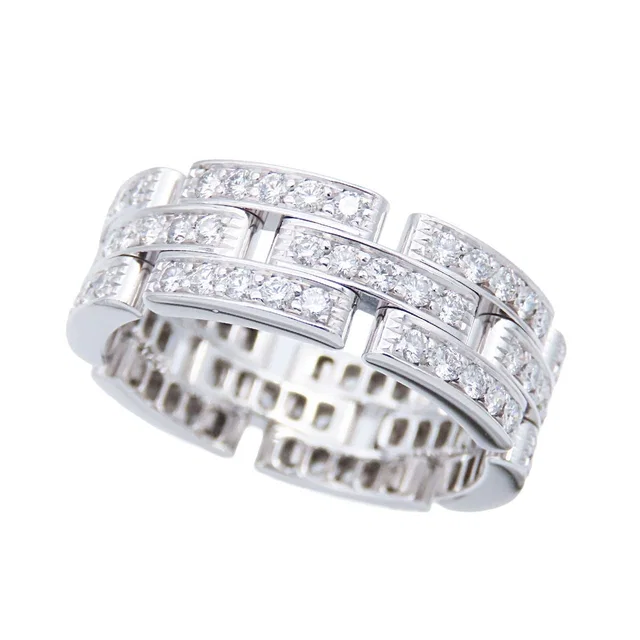 Cartier Maillon Panthere White Gold 18K Diamond Pave 64 Ring in White from The Reluxe