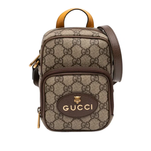 Gucci Mini GG Supreme Neo Vintage Satchel in Beige Coated canvas from Designer Revival