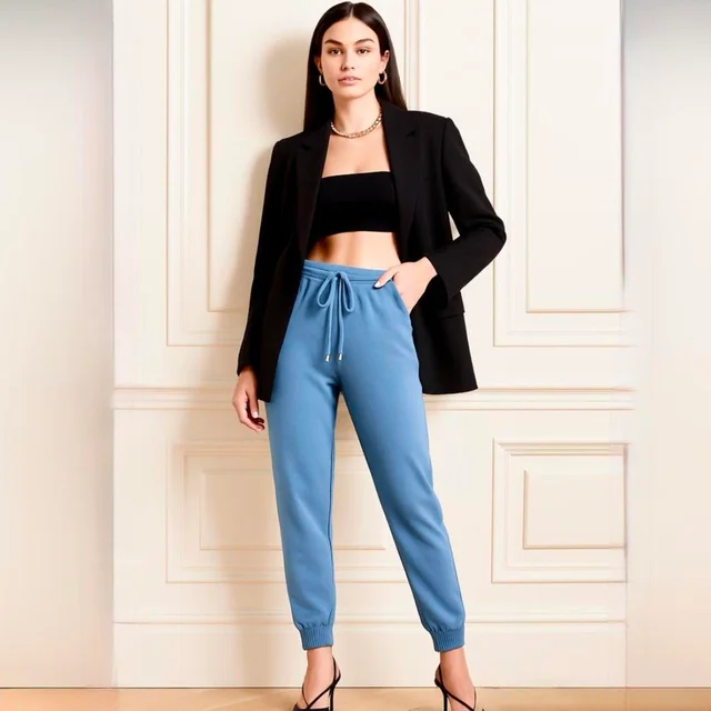 Stella McCartney Women's Sweatpants - Blue - M in blue Wool from Depop, photo 1 of 1