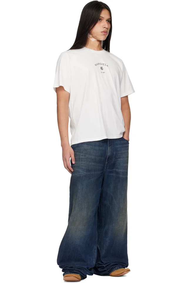 MM6 Maison Margiela White Logo T-shirt, photo 4 of 4 from SSENSE