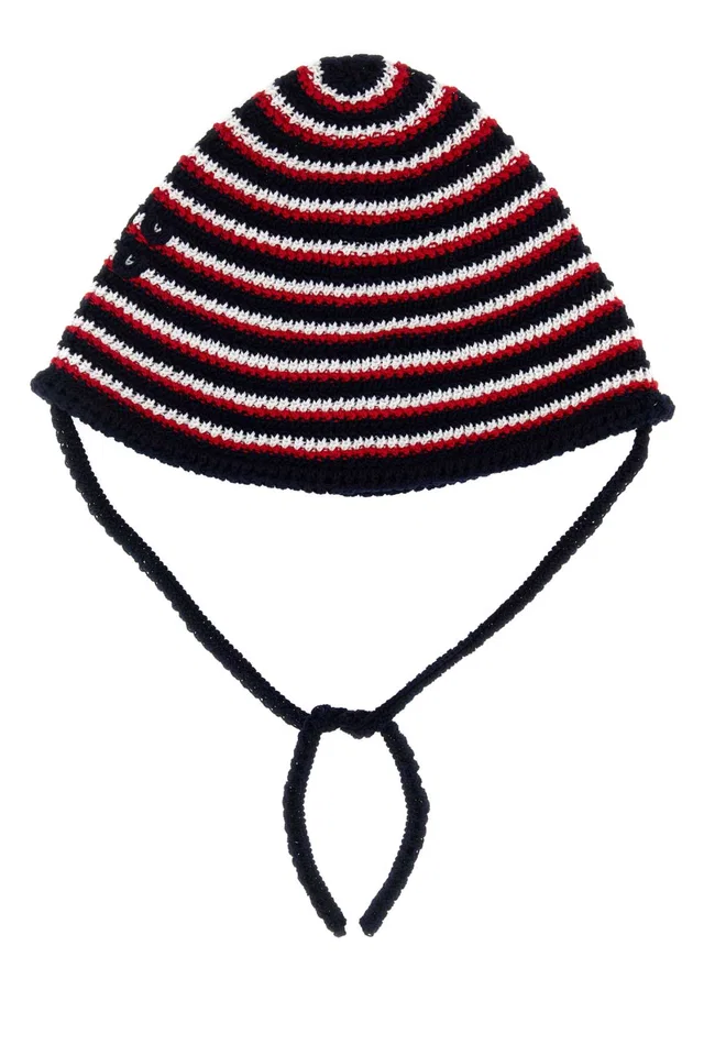 Miu Miu Striped Crochet Bucket Hat — Multicolor Exterior: Cotton in Multicolor from HEWI