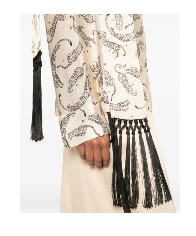 Forte Forte leopard-print fringed-scarf shirt, photo 5 of 5 from SENSER