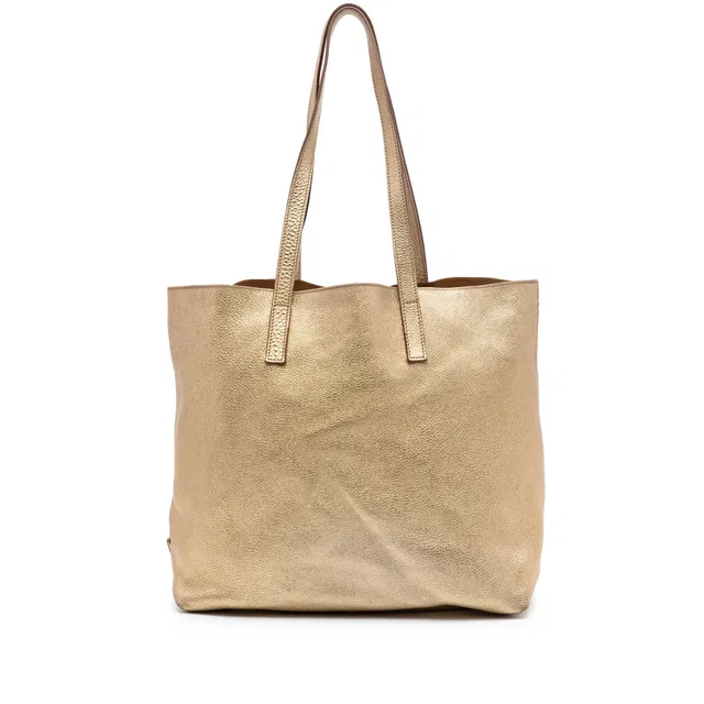 Gold Prada Metallic Vitello Daino Tote in Gold Leather from Designer Revival