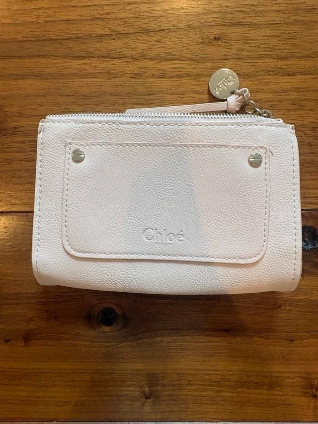 Chloé Chlo Pale Pink Pebbled Leather Mini Wallet in pink Leather from Poshmark