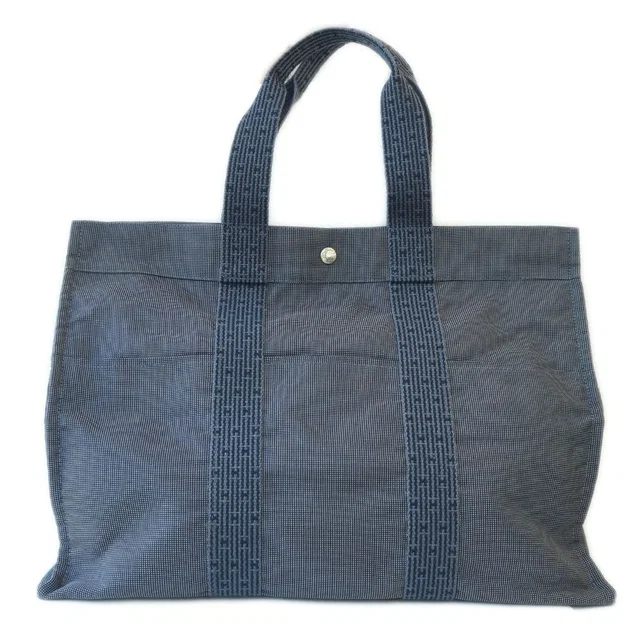 Hermès Herline Tote Bag GM Gray Silver in Grey Canvas from The Reluxe
