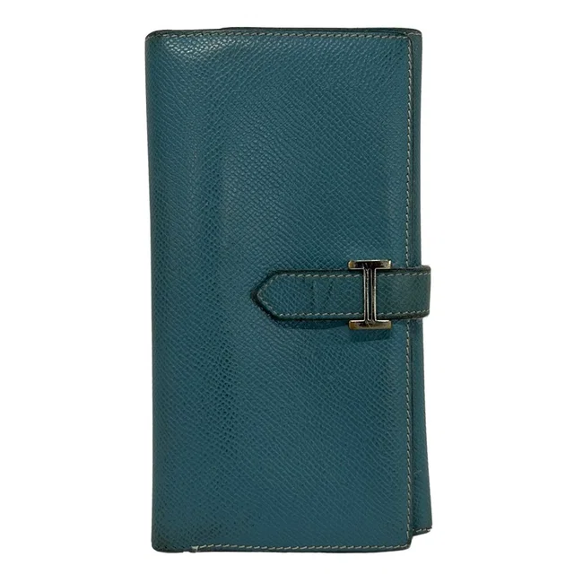 Hermès Wallet Bearn Dupri Blue Jean in Blue Epsom leather from The Reluxe