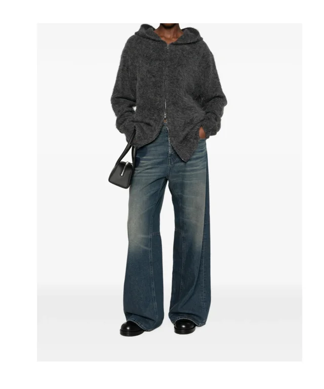 7 For All Mankind Fuzzy Zip Hooded Cardigan, photo 4 of 7 from SENSER